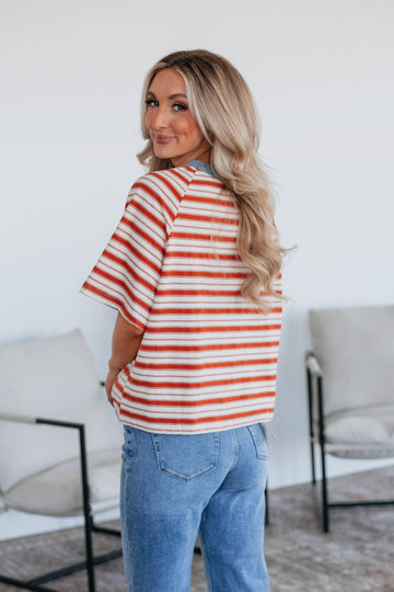 Lansen Striped Top - Rust