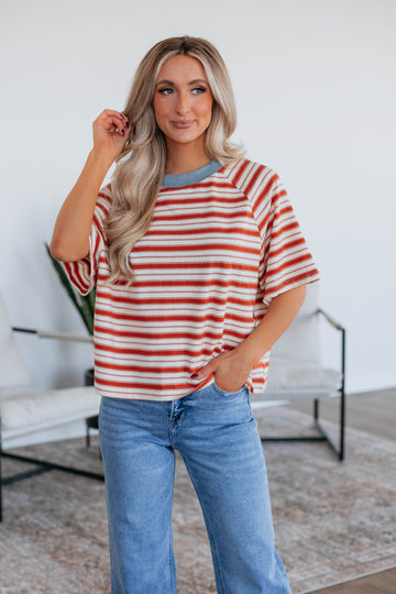 Lansen Striped Top - Rust