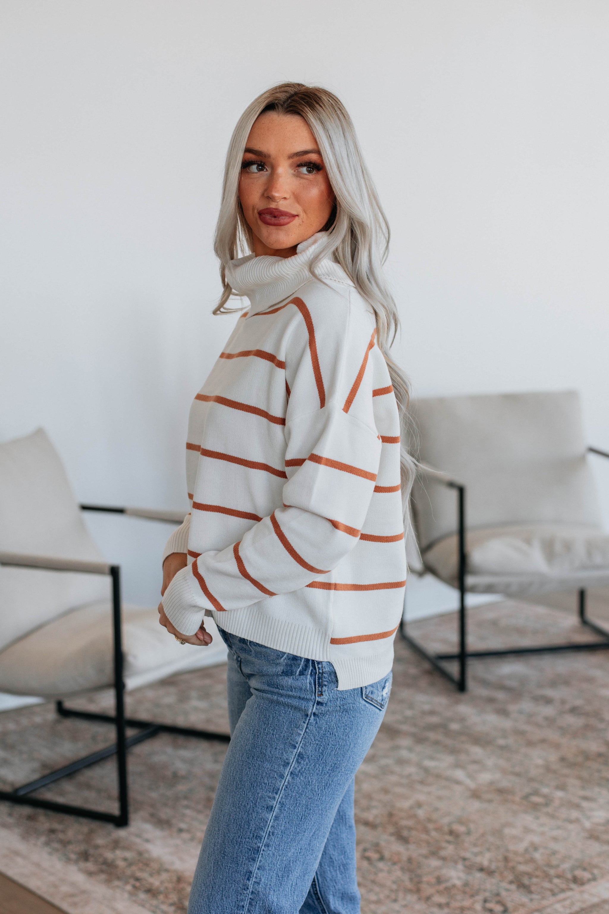 Larisa Striped Sweater - Ivory