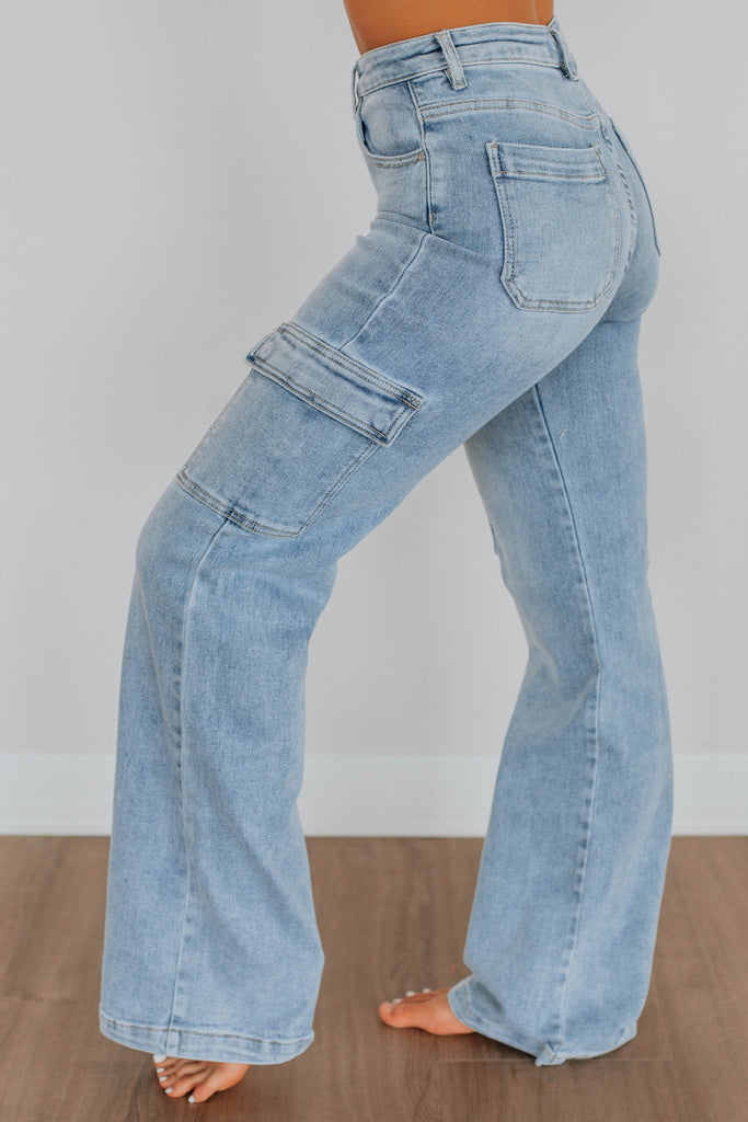 Leigh Risen Cargo Jeans - Light Wash