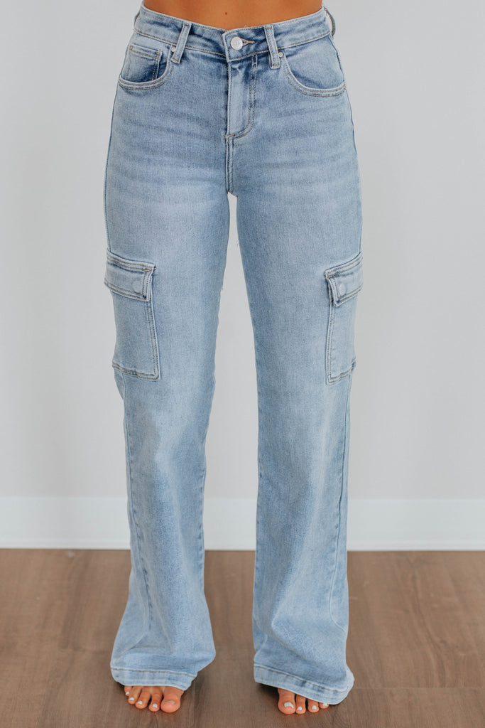 Leigh Risen Cargo Jeans - Light Wash