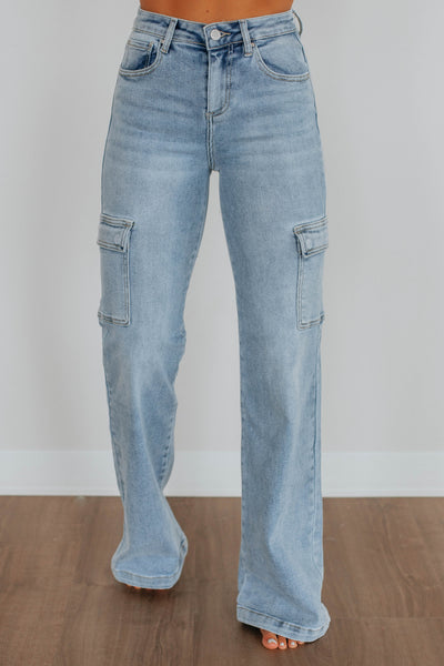 Leigh Risen Cargo Jeans - Light Wash