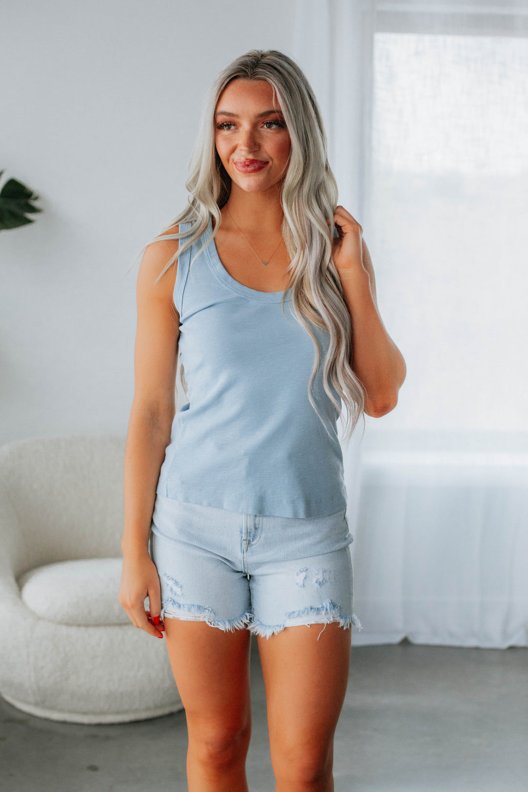 Lita Basic Tank - Powder Blue