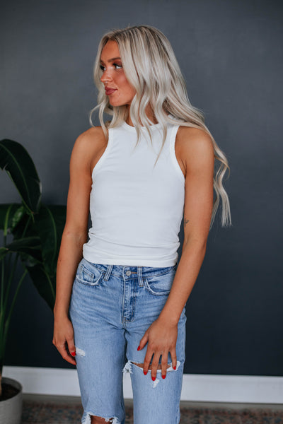 Lou Ribbed Tank - Ivory