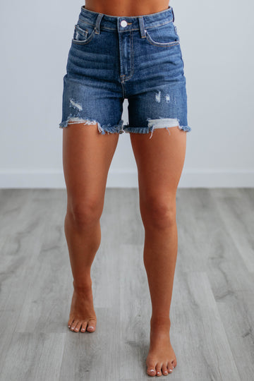 Maddie Risen Shorts - Dark Wash