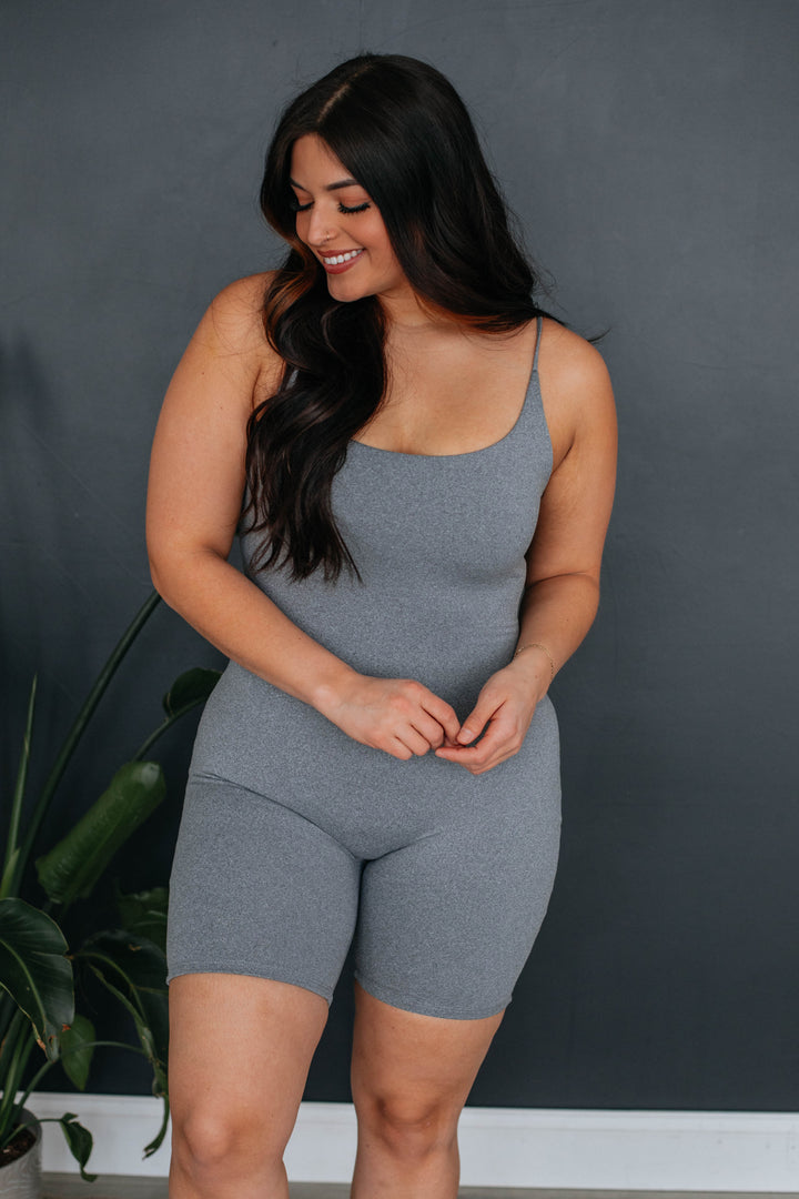 Mandy Basic Unitard - Heather Grey