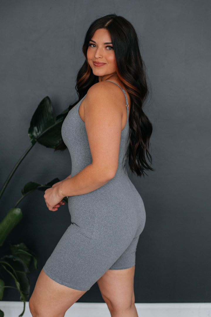 Mandy Basic Unitard - Heather Grey