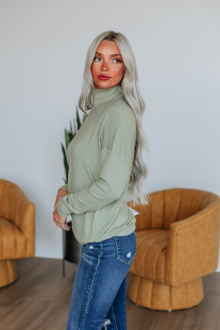 Marceline Long Sleeve Top- Pear