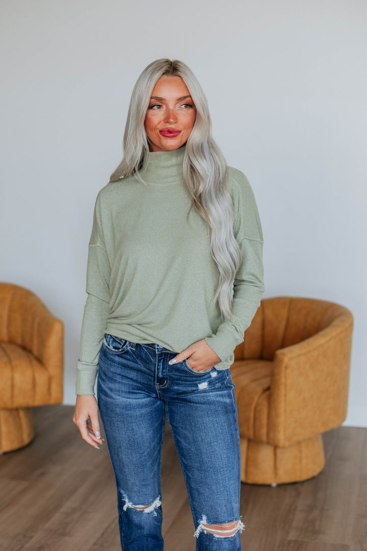 Marceline Long Sleeve Top- Pear