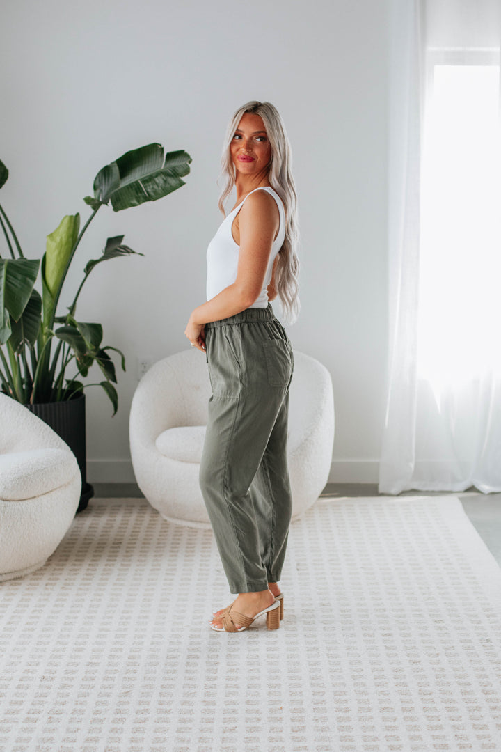 Mariah Casual Pants - Dark Olive