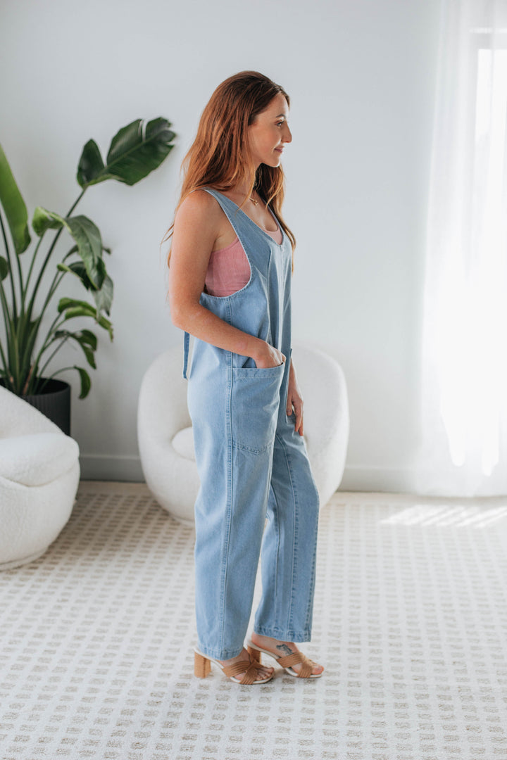 Marlow Denim Overalls - Light Wash