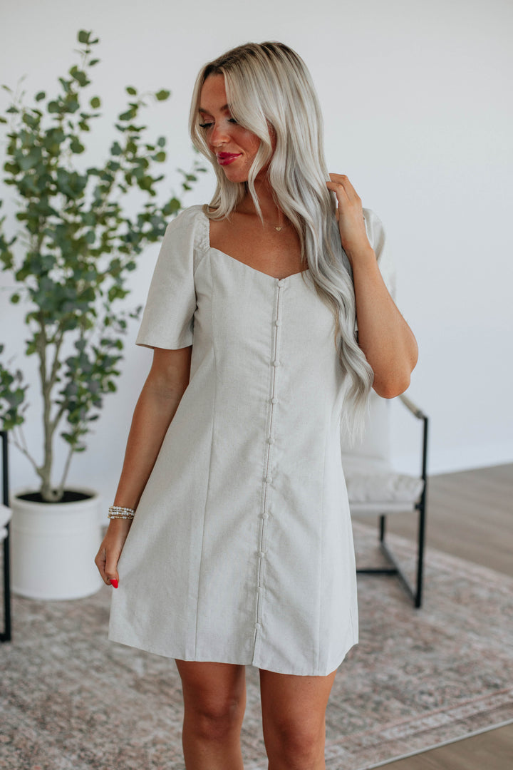 Maudie Linen Dress - Oatmeal