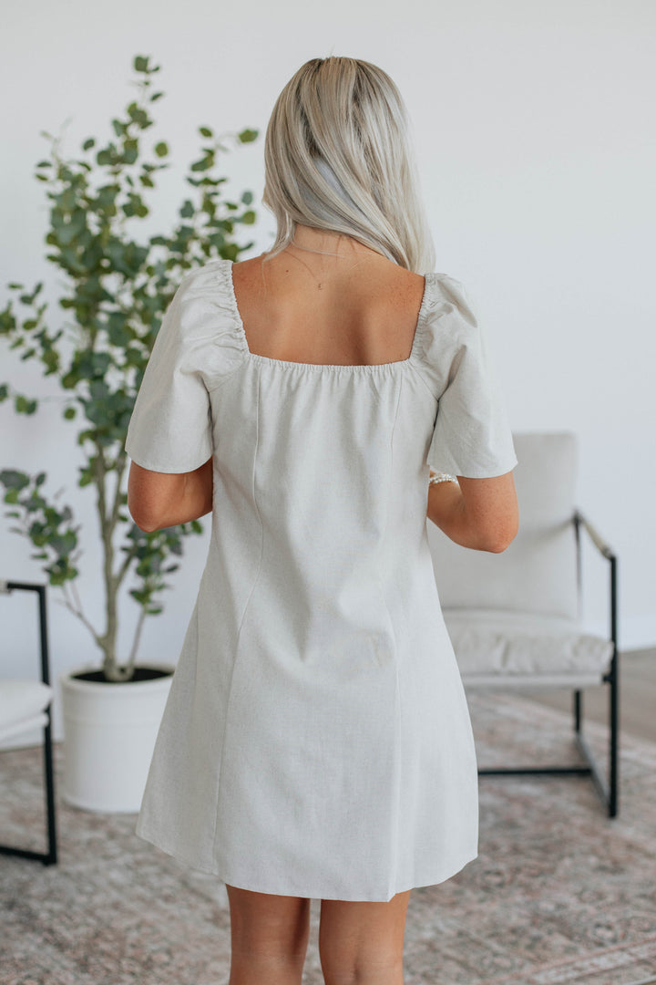 Maudie Linen Dress - Oatmeal