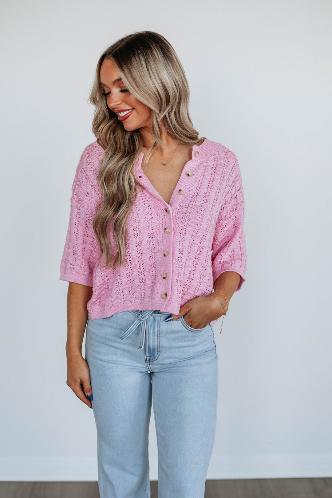 Mayella Knit Top - Bubblegum