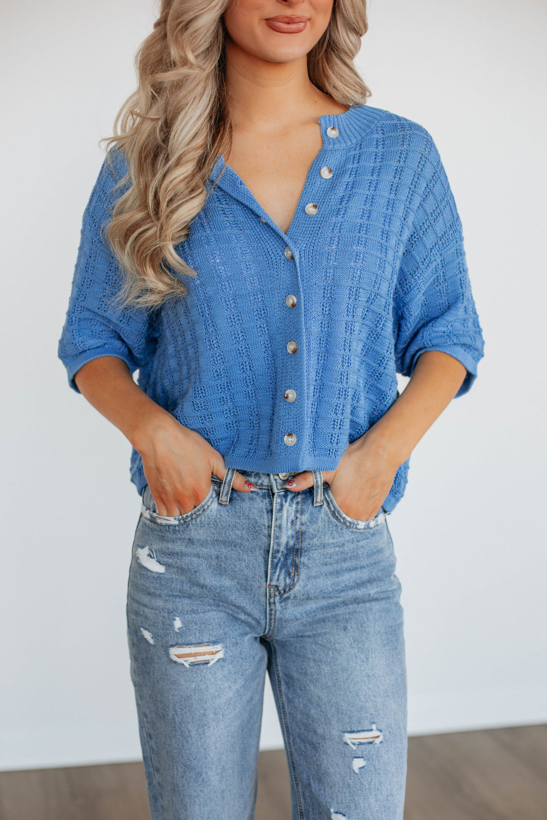 Mayella Knit Top - Coastal