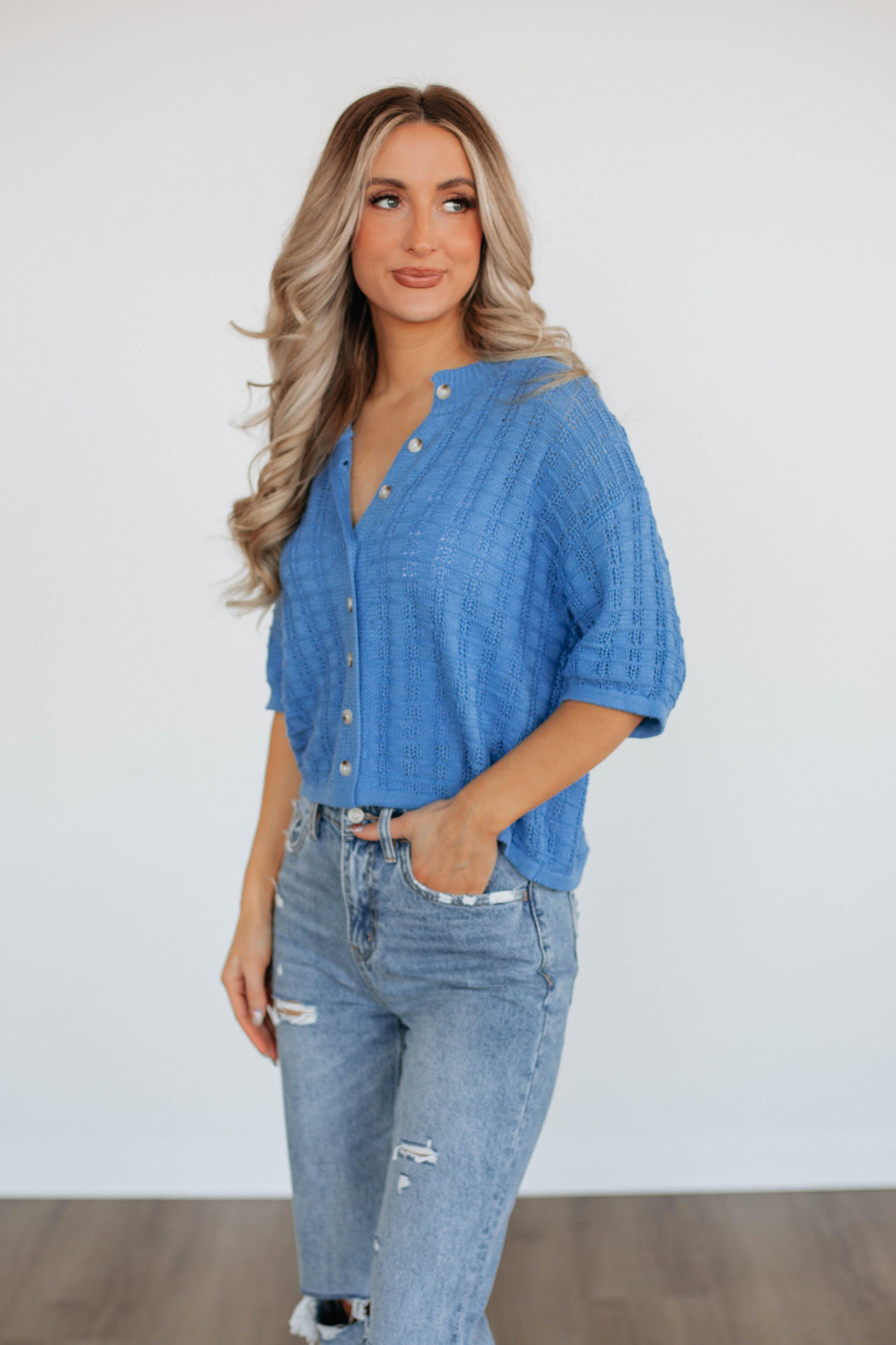 Mayella Knit Top - Coastal