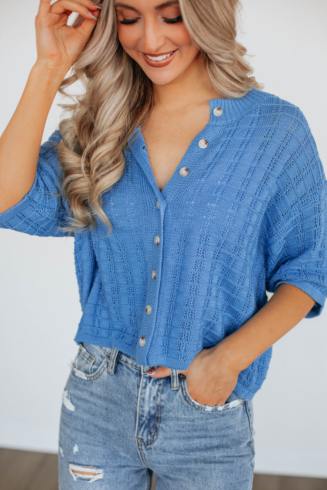 Mayella Knit Top - Coastal