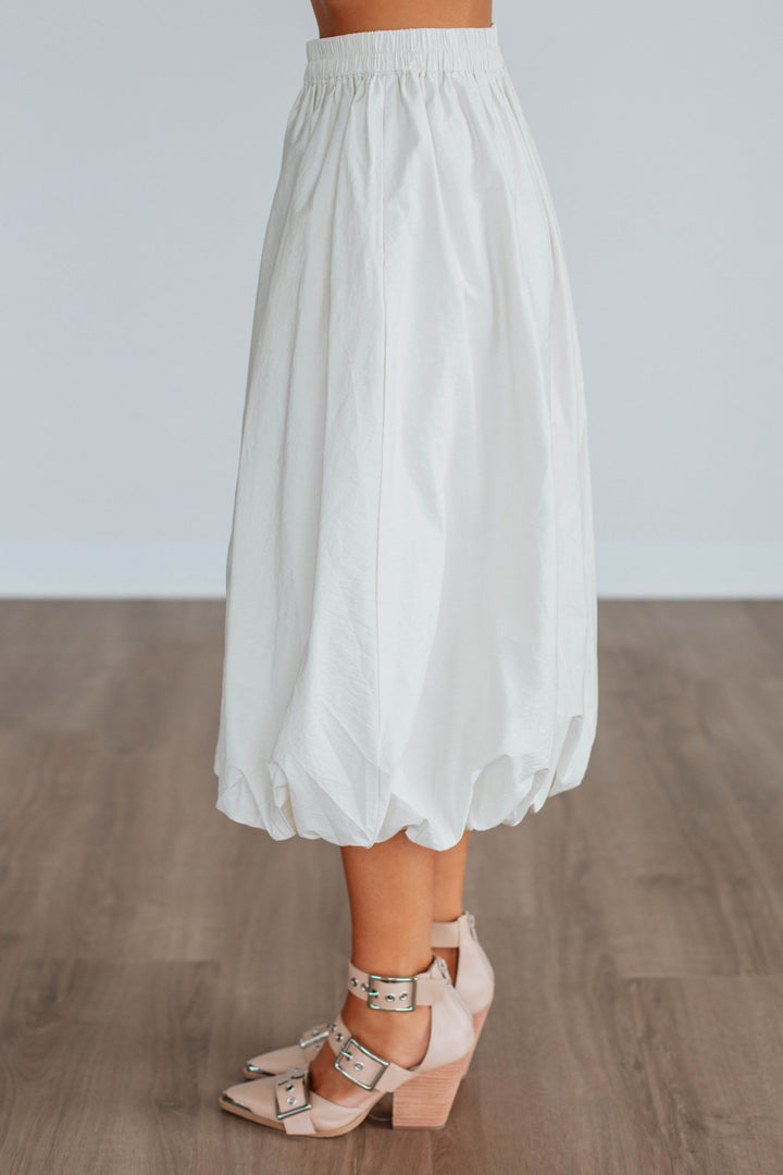 Mikala Midi Skirt - Cream