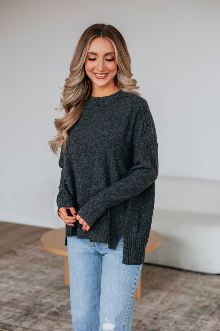 Naomi Knit Sweater - Charcoal