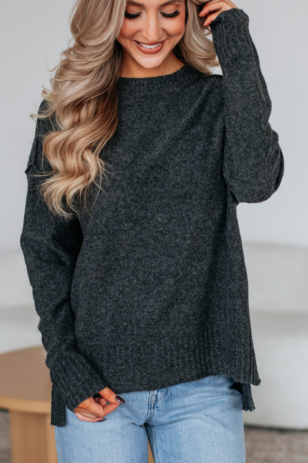 Naomi Knit Sweater - Charcoal