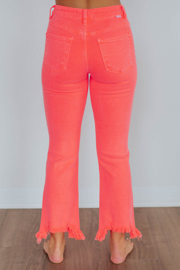 Neona Risen Jeans - Neon Coral