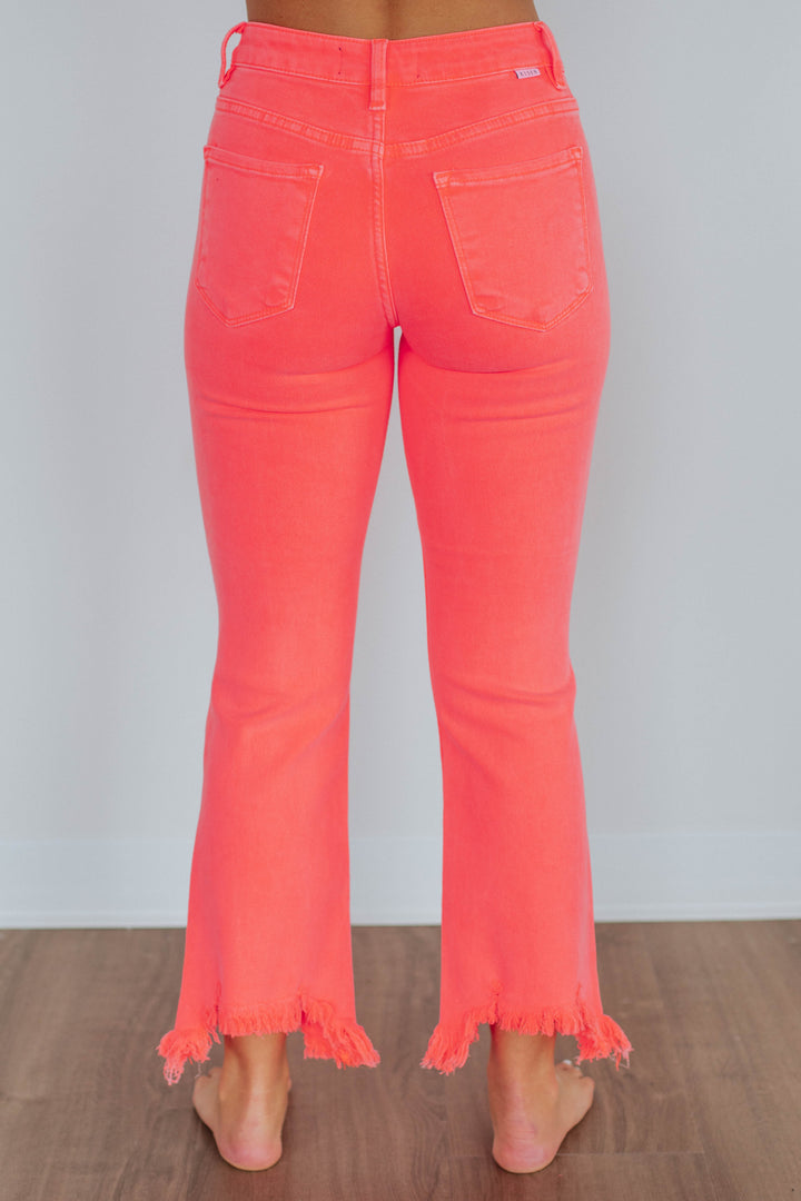 Neona Risen Jeans - Neon Coral