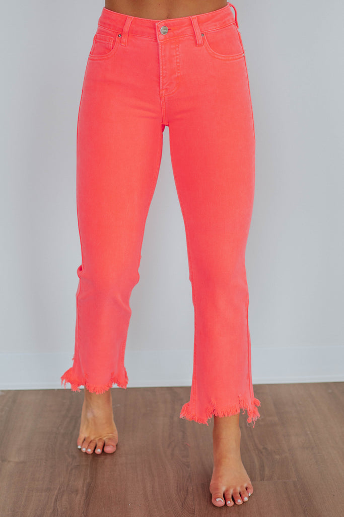 Neona Risen Jeans - Neon Coral