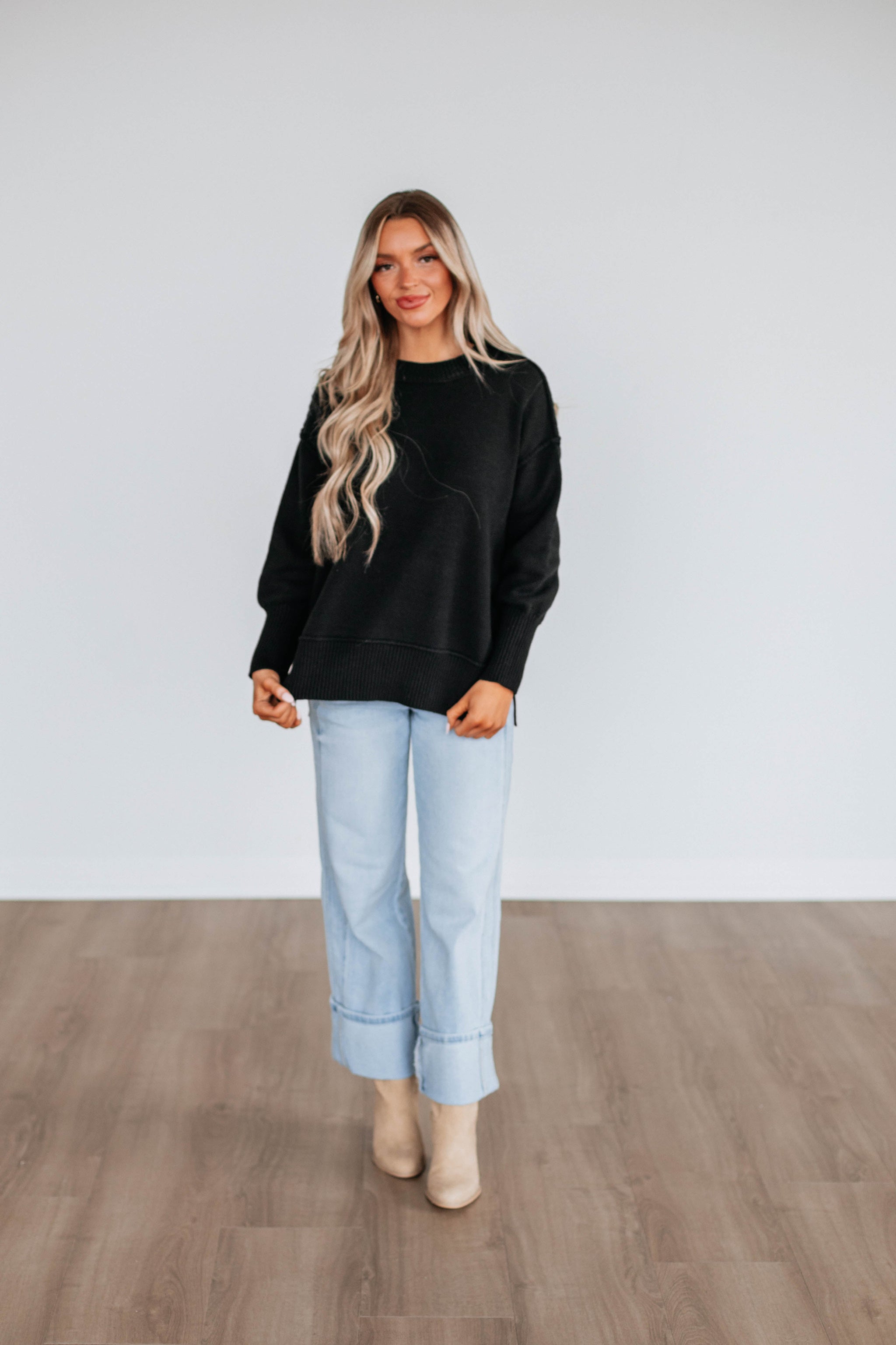 Odelia Oversized Sweater - Black