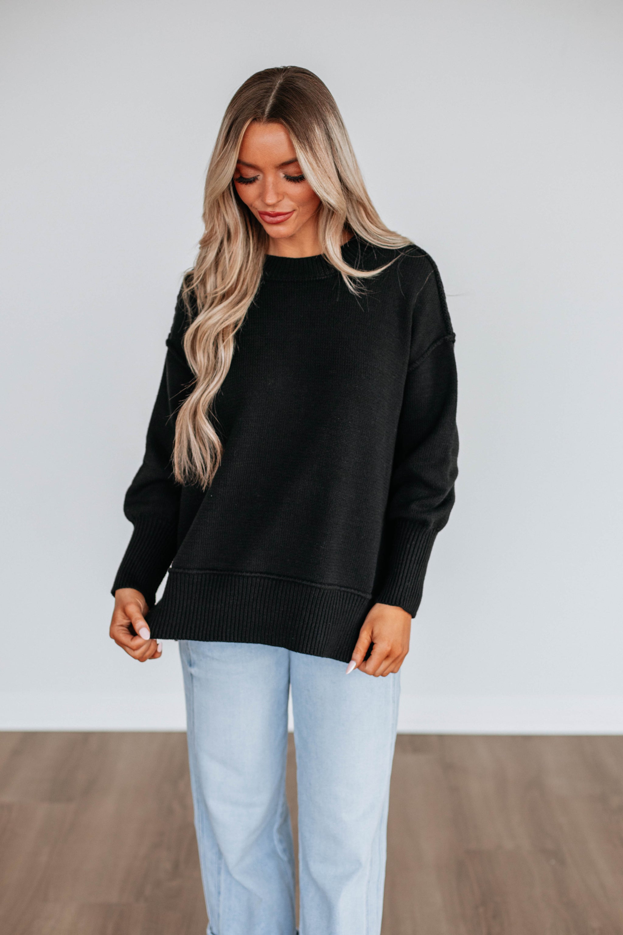 Odelia Oversized Sweater - Black