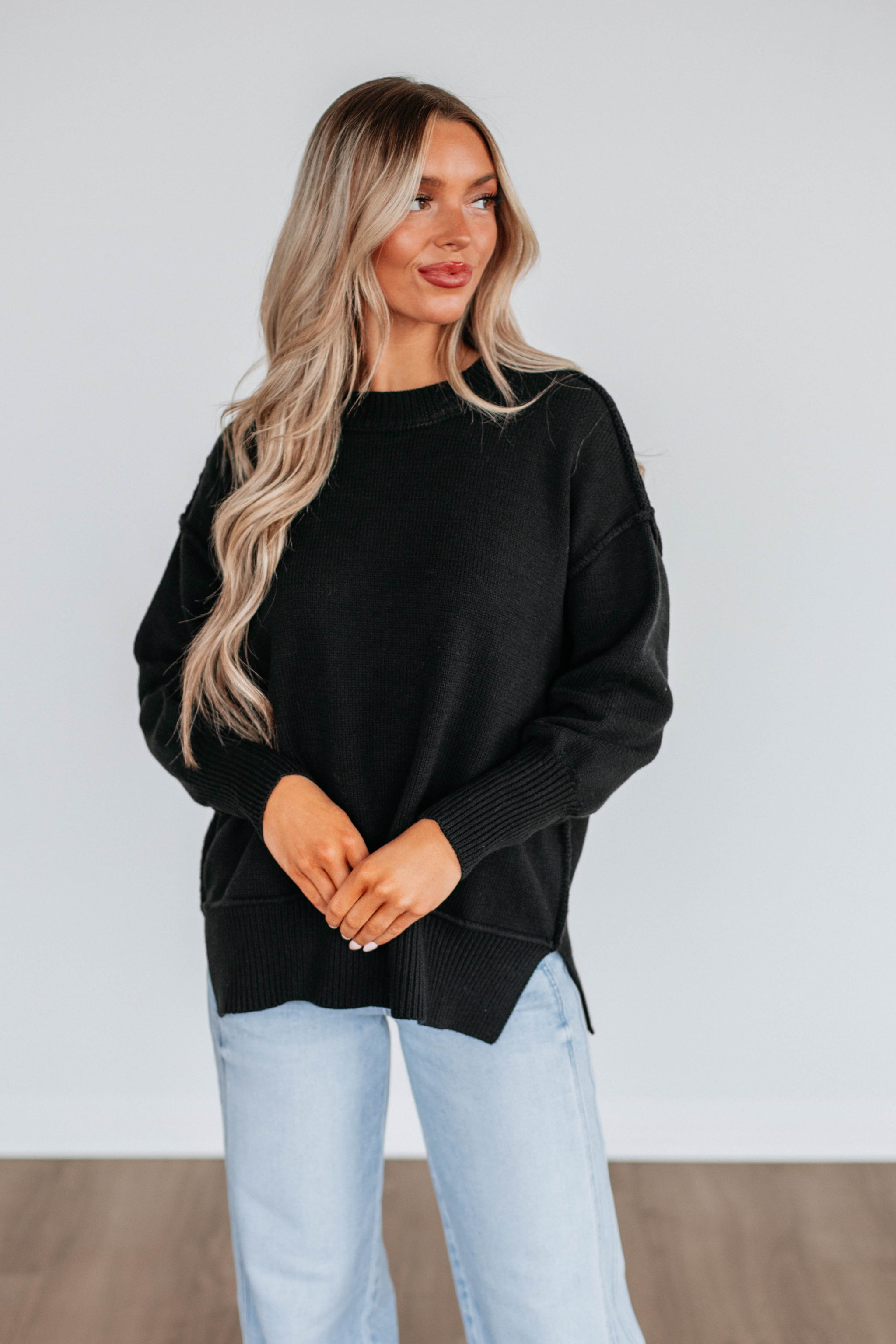 Odelia Oversized Sweater - Black