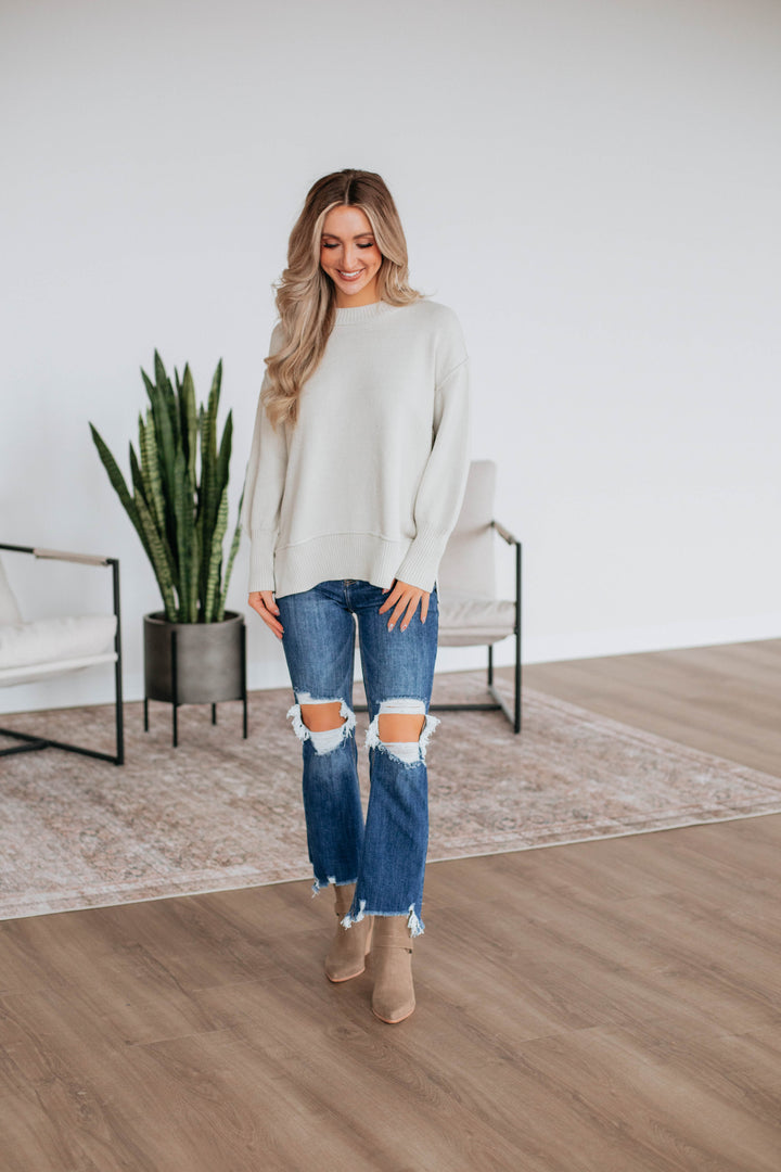 Odelia Oversized Sweater - Pearl