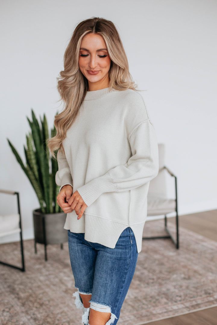 Odelia Oversized Sweater - Pearl