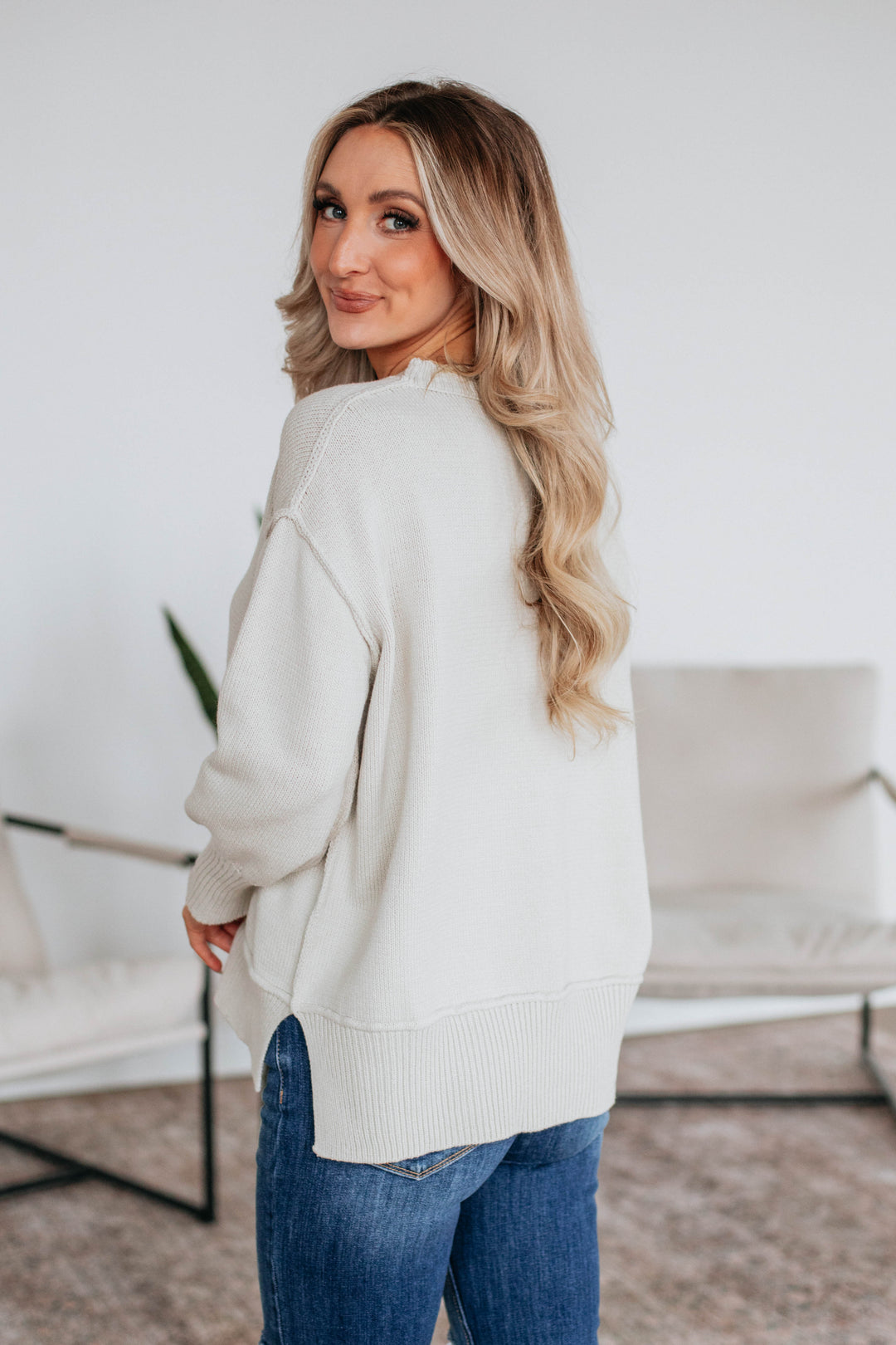 Odelia Oversized Sweater - Pearl