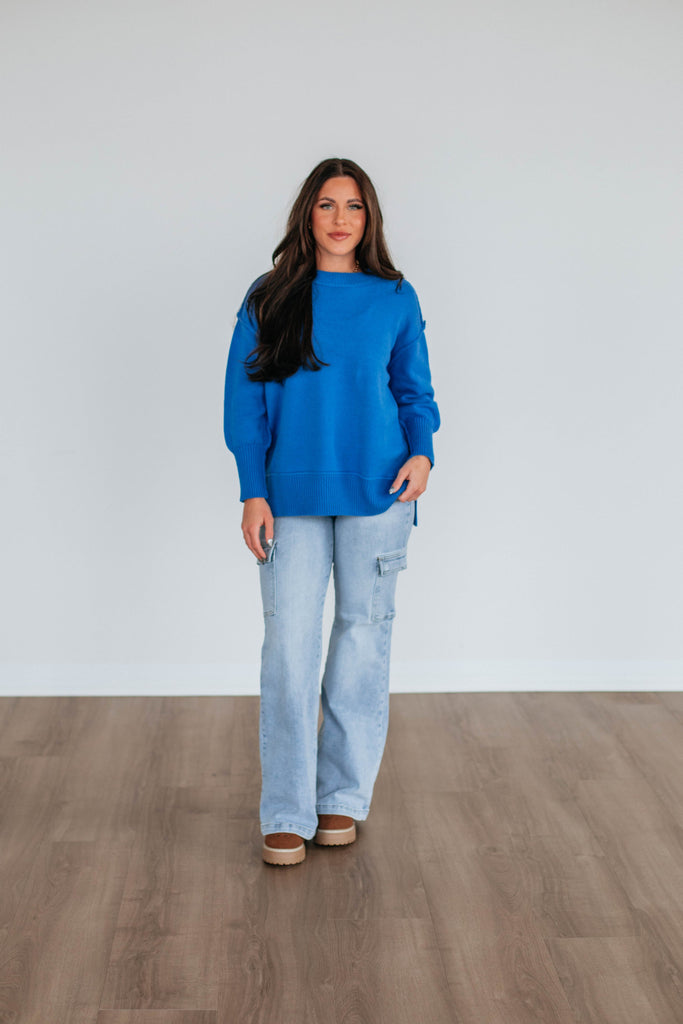 Odelia Oversized Sweater - Royal Blue