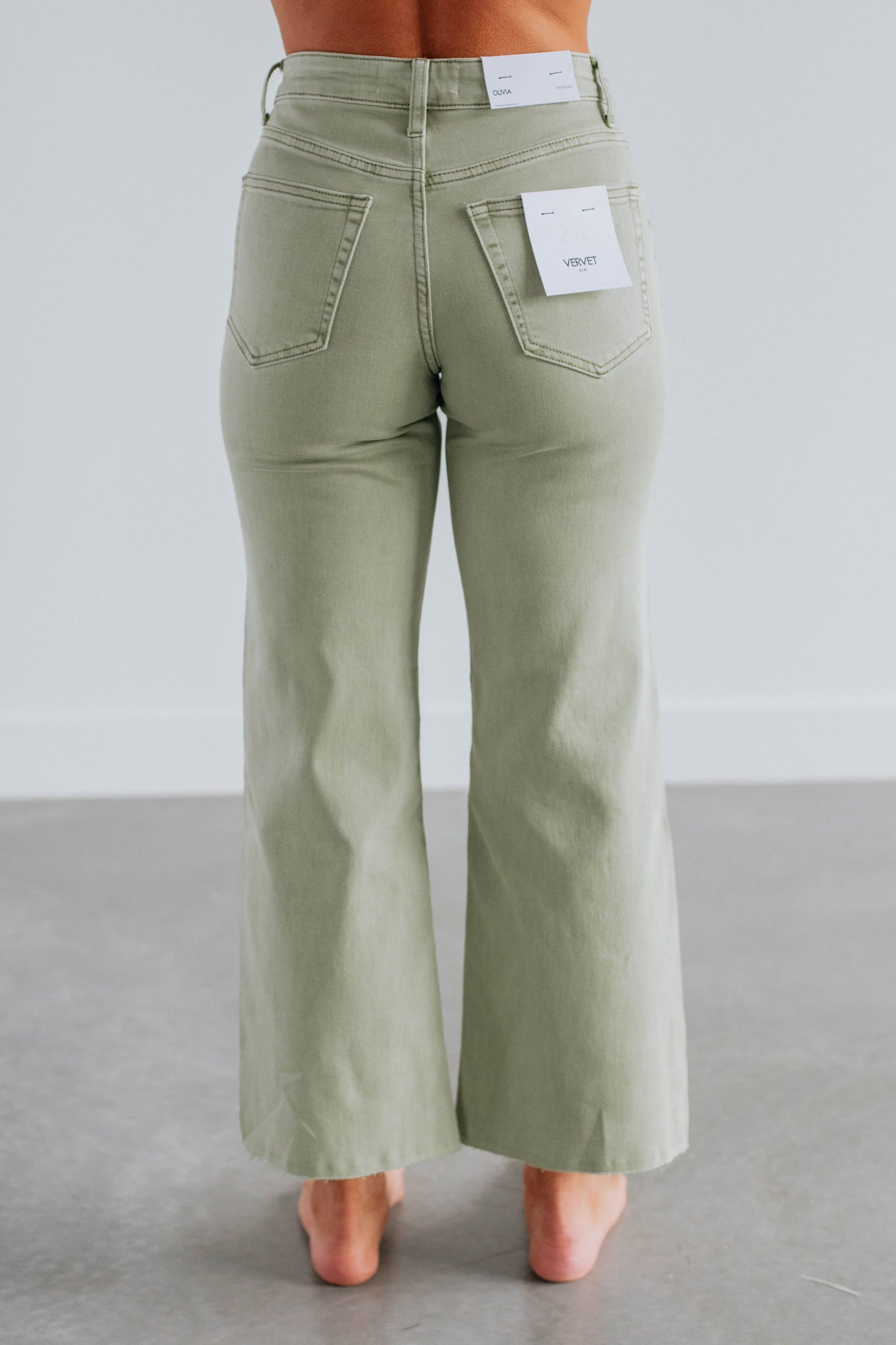 Olivia Vervet Jeans - Light Olive