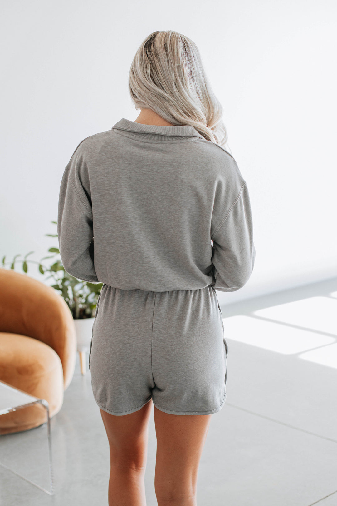 Orianna Lounge Romper - Heather Grey