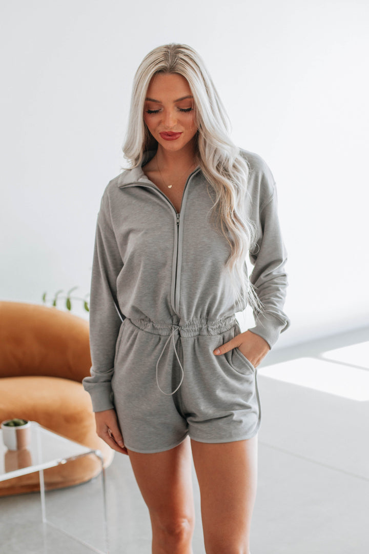 Orianna Lounge Romper - Heather Grey