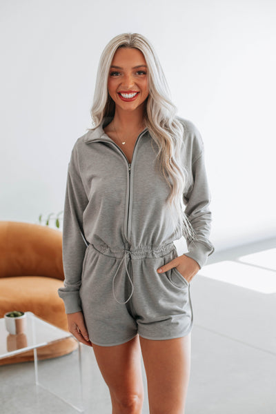 Orianna Lounge Romper - Heather Grey