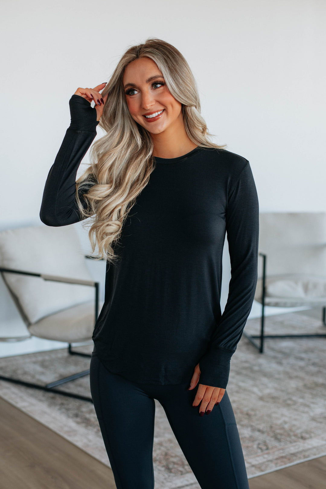 Parker Long Sleeve Top - Black