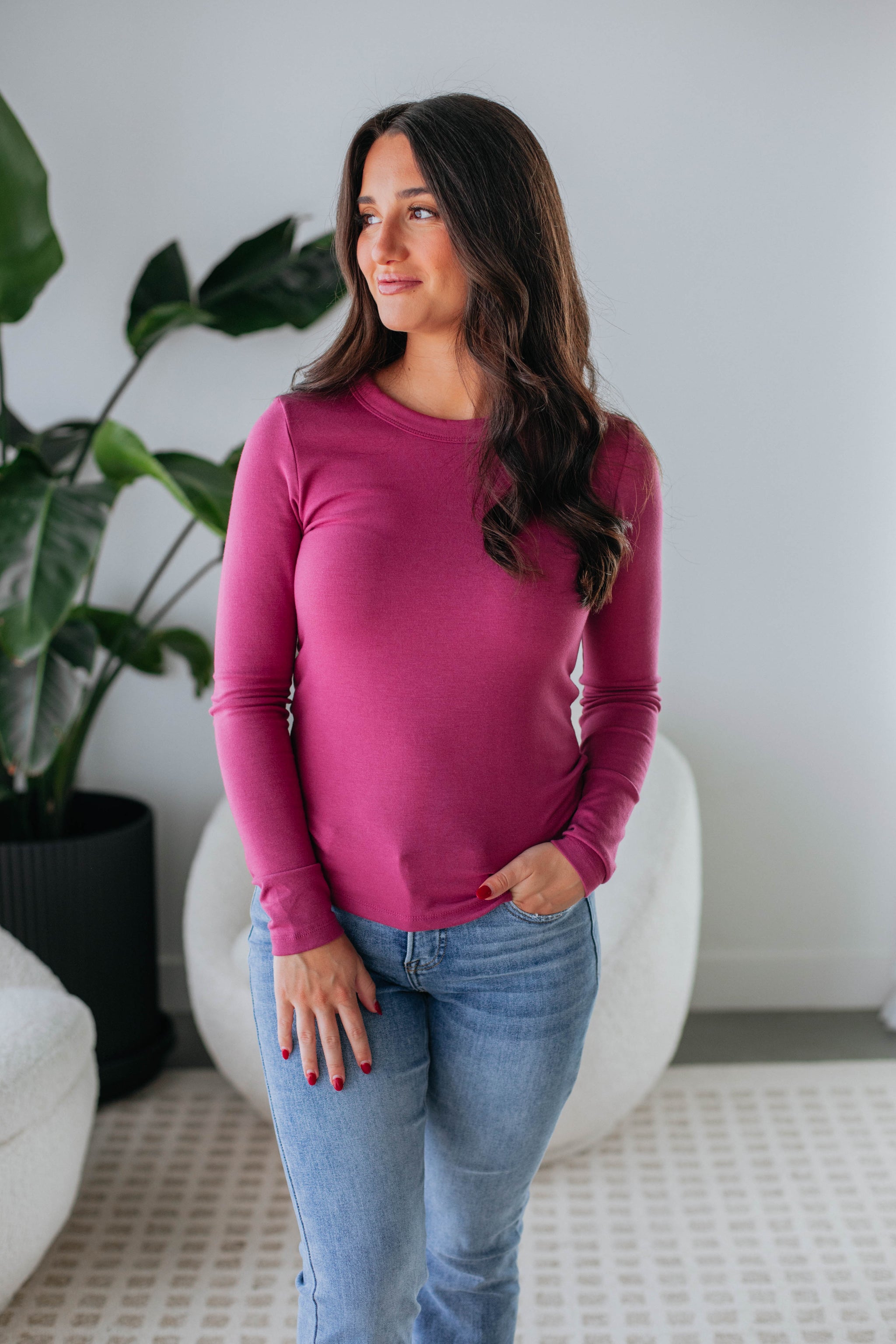 Penny Long Sleeve Top - Berry