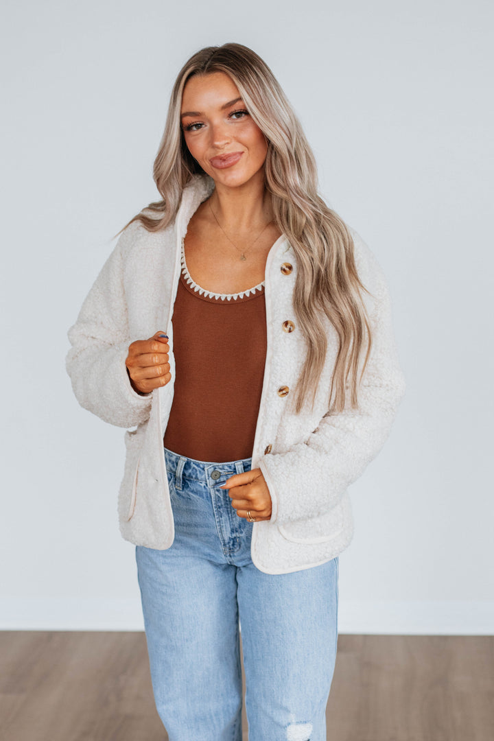 Perla Sherpa Jacket - Cream