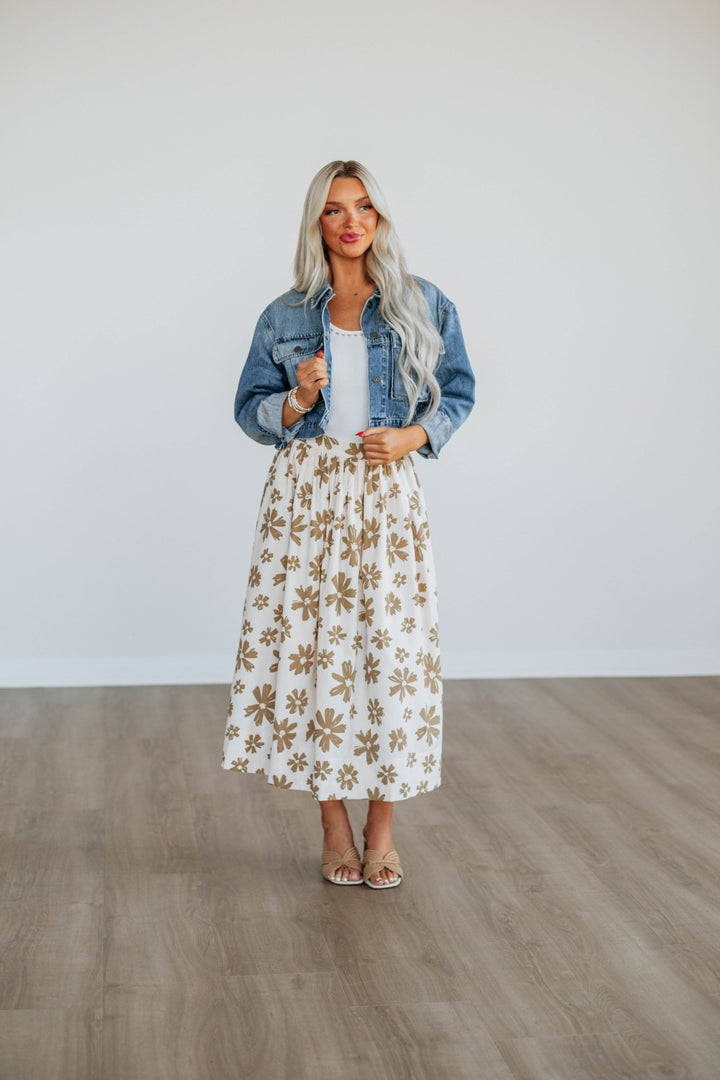 Perri Floral Midi Skirt