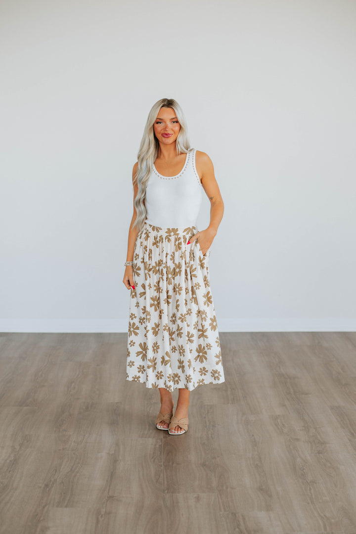 Perri Floral Midi Skirt