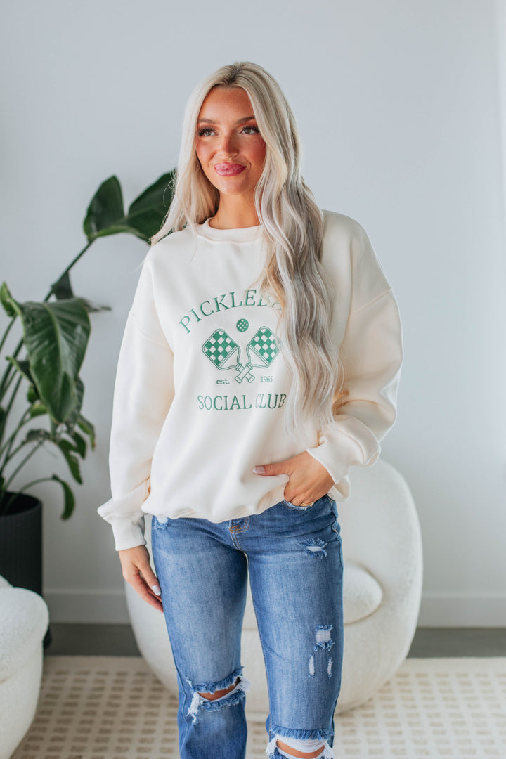 Pickleball Social Club Sweatshirt - Cream