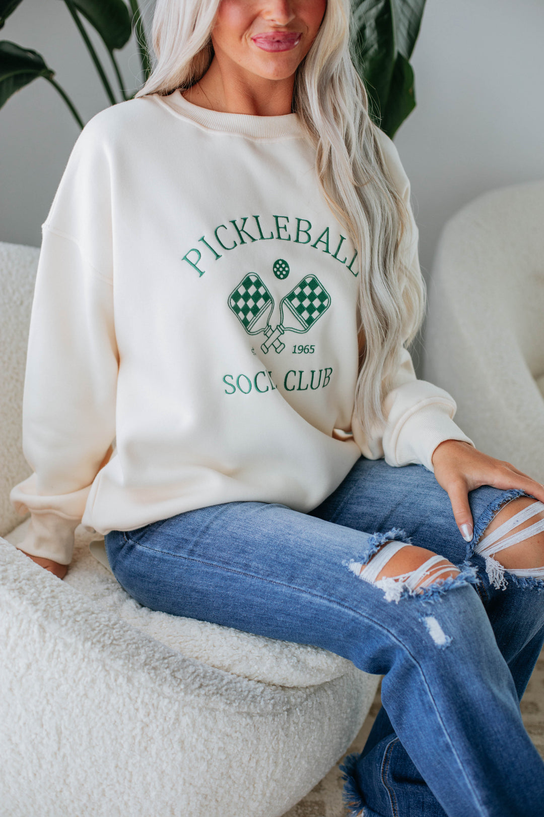 Pickleball Social Club Sweatshirt - Cream