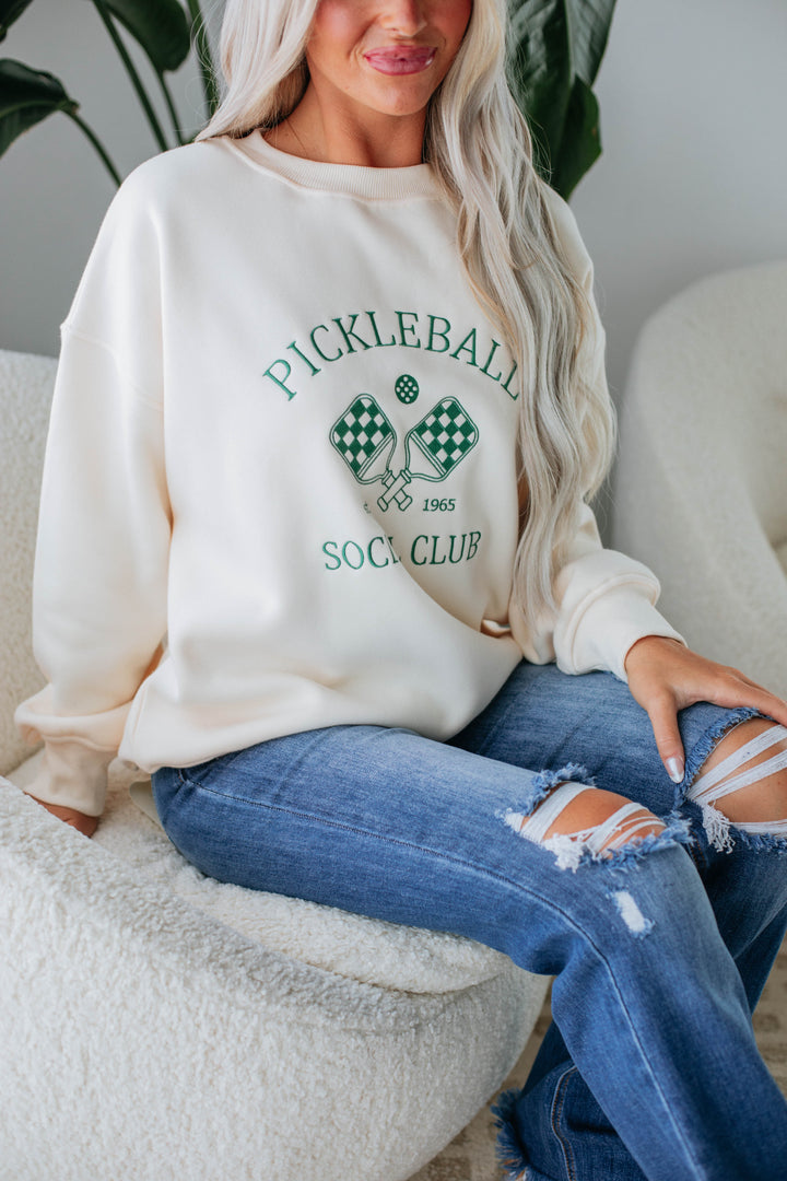 Pickleball Social Club Sweatshirt - Cream