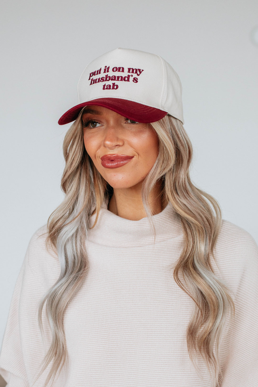 Put It On My Husband's Tab Hat - Burgundy