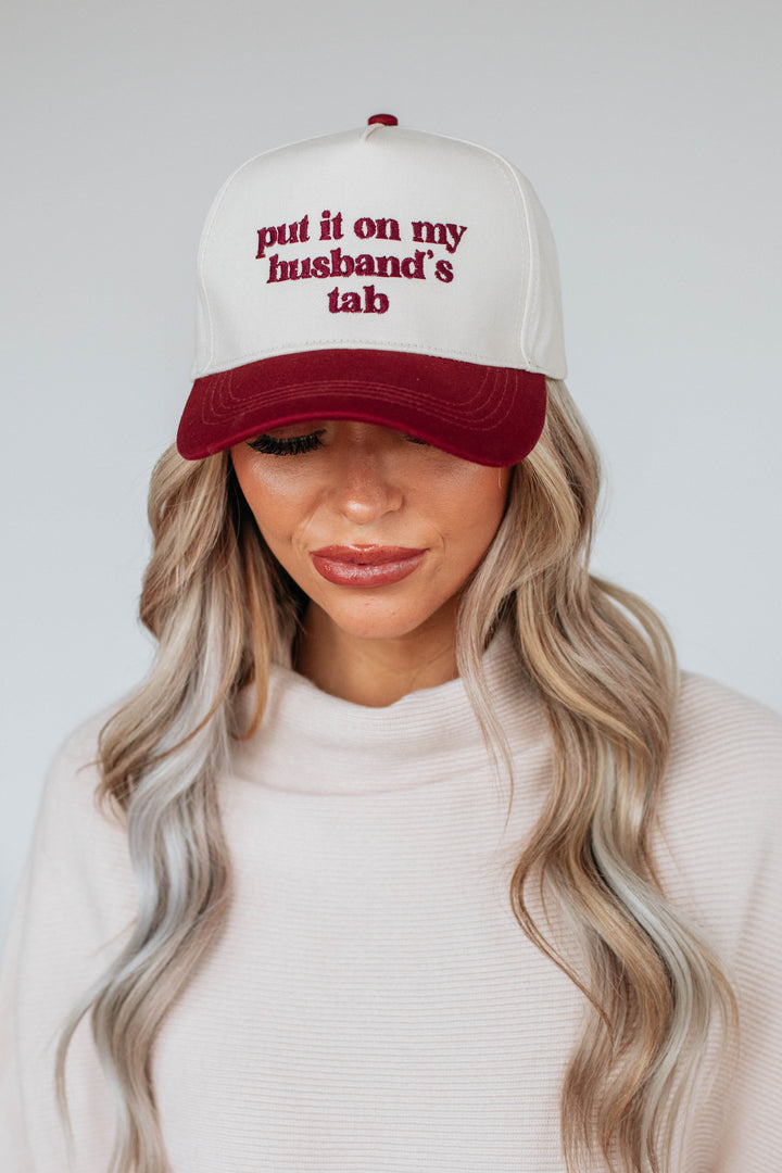 Put It On My Husband's Tab Hat - Burgundy