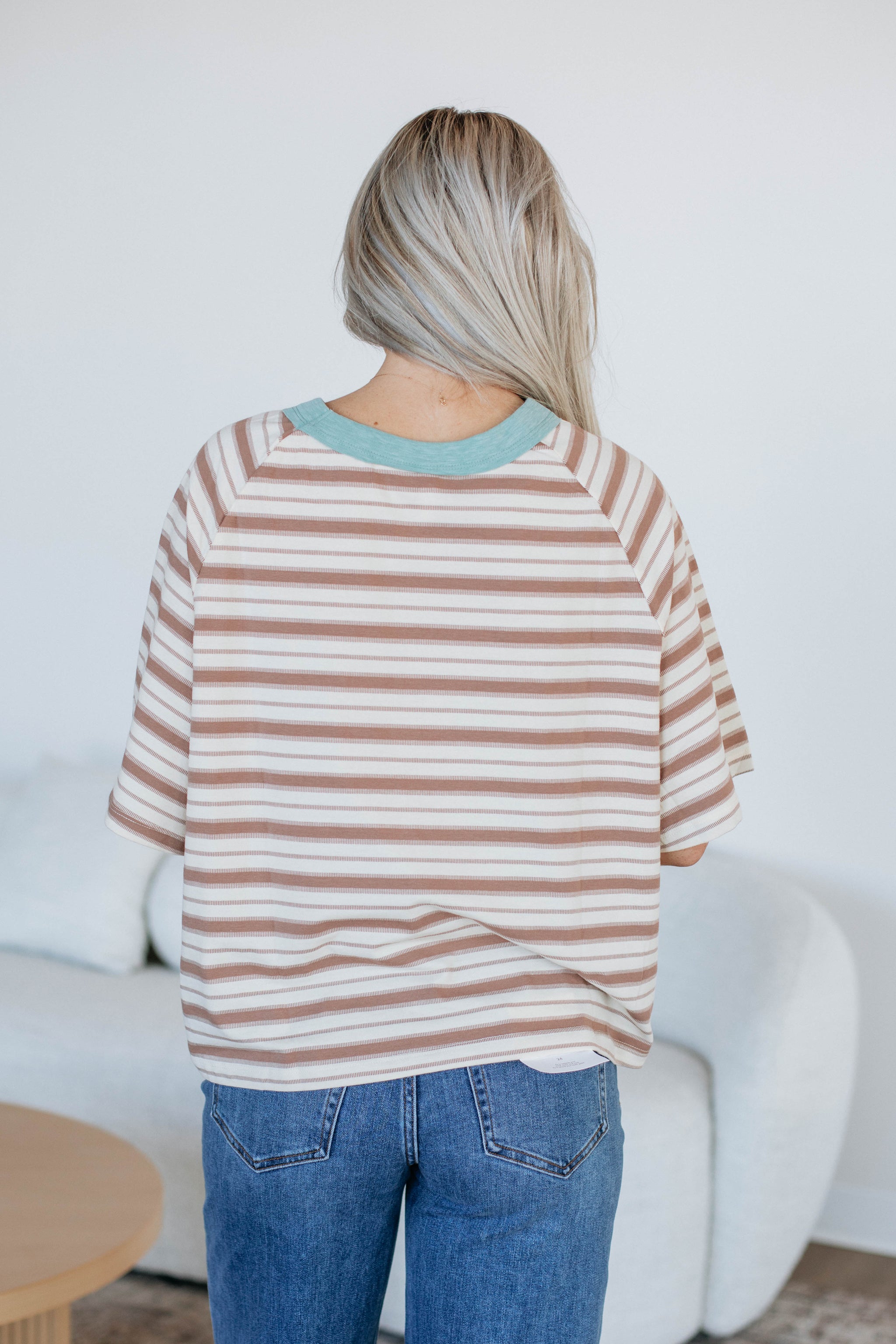 Lansen Striped Top - Taupe