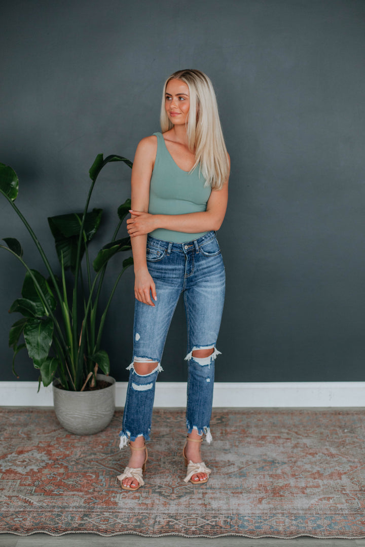 Sweet & Simple Bodysuit - Dusty Sage